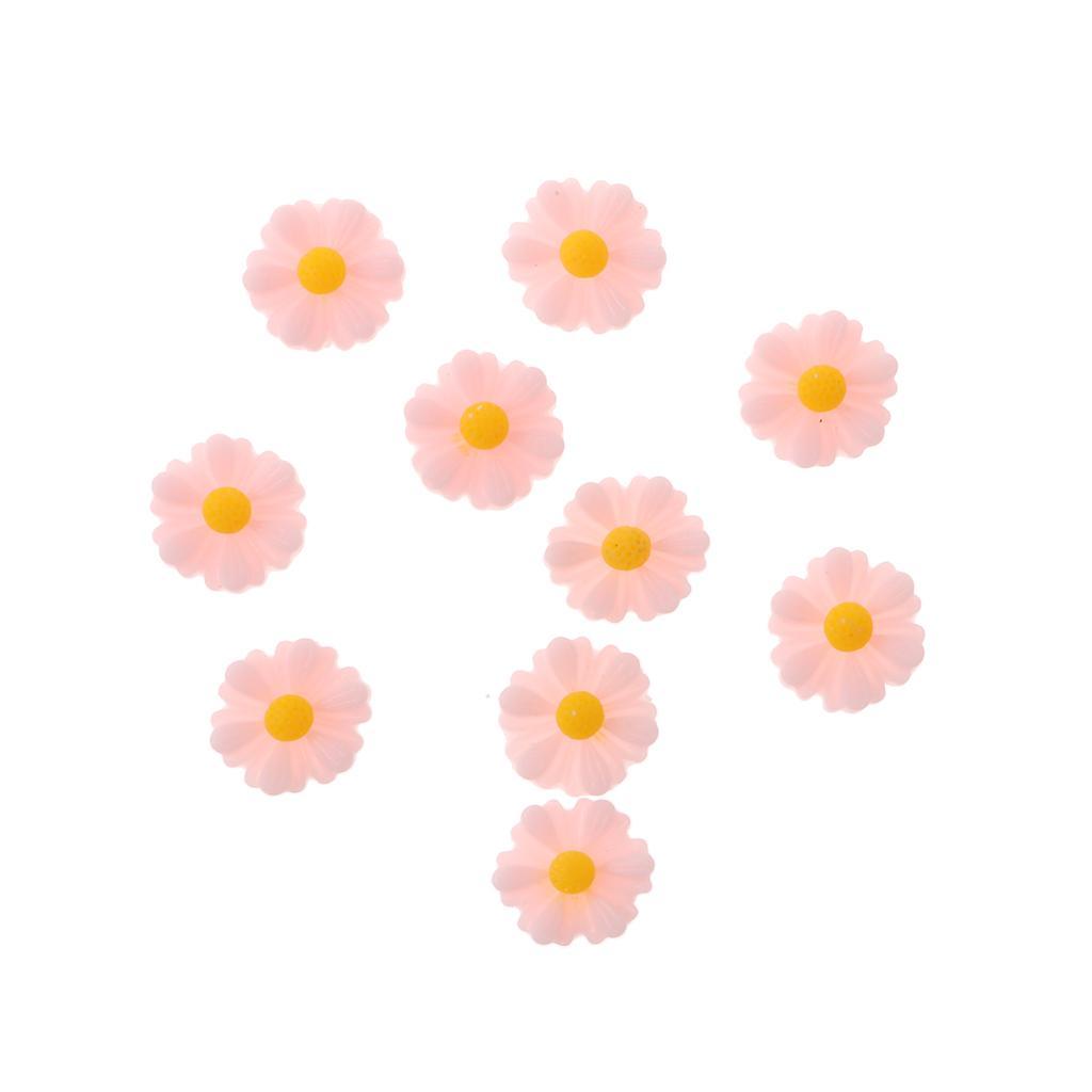 Max 10pcs Cut Daisy Flower Charms for cell phone decorations, clothes pink - Aladdin Shoppers