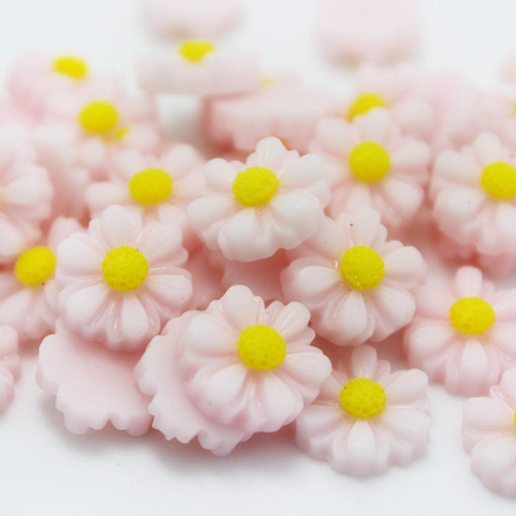 Max 10pcs Cut Daisy Flower Charms for cell phone decorations, clothes pink - Aladdin Shoppers