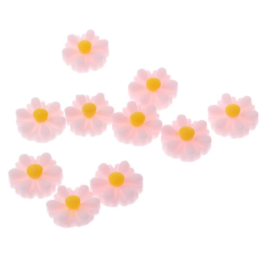 Max 10pcs Cut Daisy Flower Charms for cell phone decorations, clothes pink - Aladdin Shoppers
