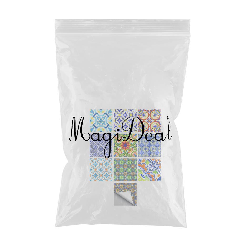 Max 10pcs Vintage Tiles Stickers Bathroom Kitchen PVC Wall Stickers Decals C - Aladdin Shoppers