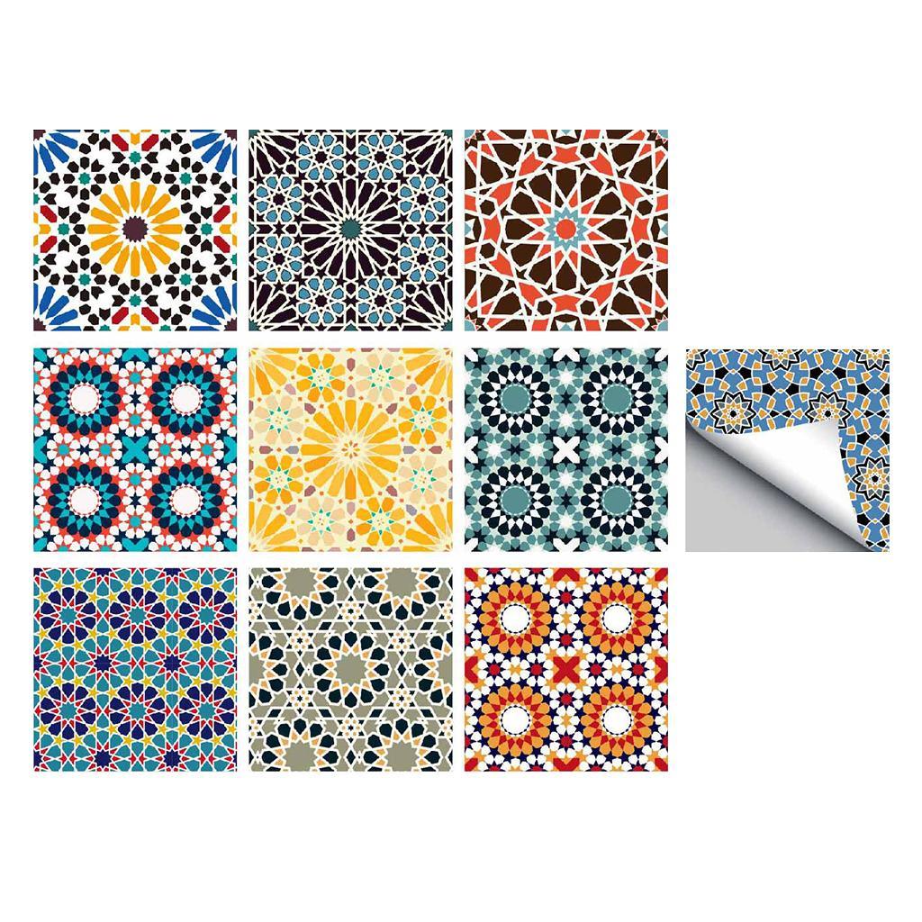 Max 10pcs Vintage Tiles Stickers Bathroom Kitchen PVC Wall Stickers Decals D - Aladdin Shoppers