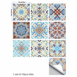 Max 10pcs Vintage Tiles Stickers Bathroom Kitchen PVC Wall Stickers Decals H - Aladdin Shoppers