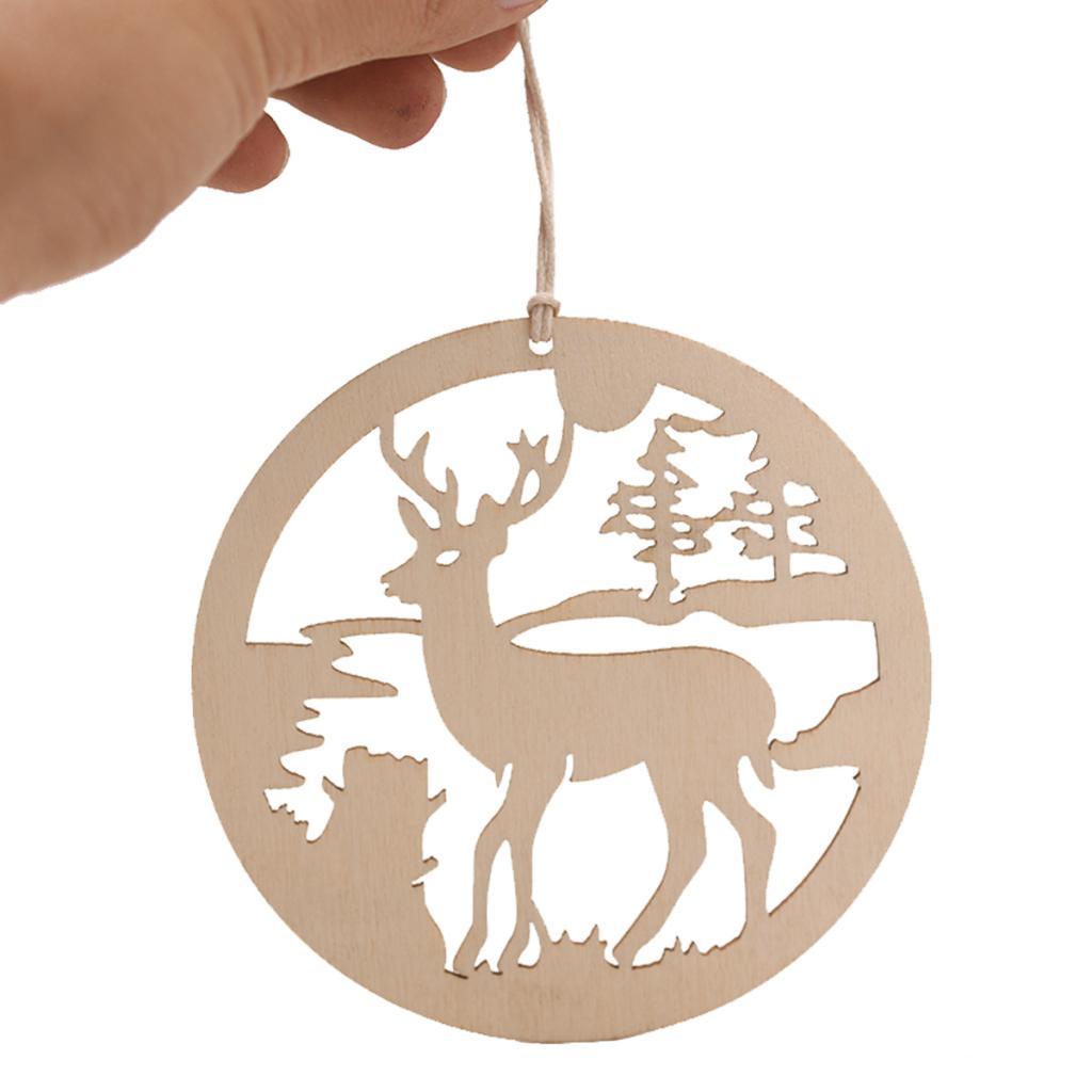 Max 10pcs Wooden Deer Hanging Pendants Ornaments Christmas Tree Decorations - Aladdin Shoppers