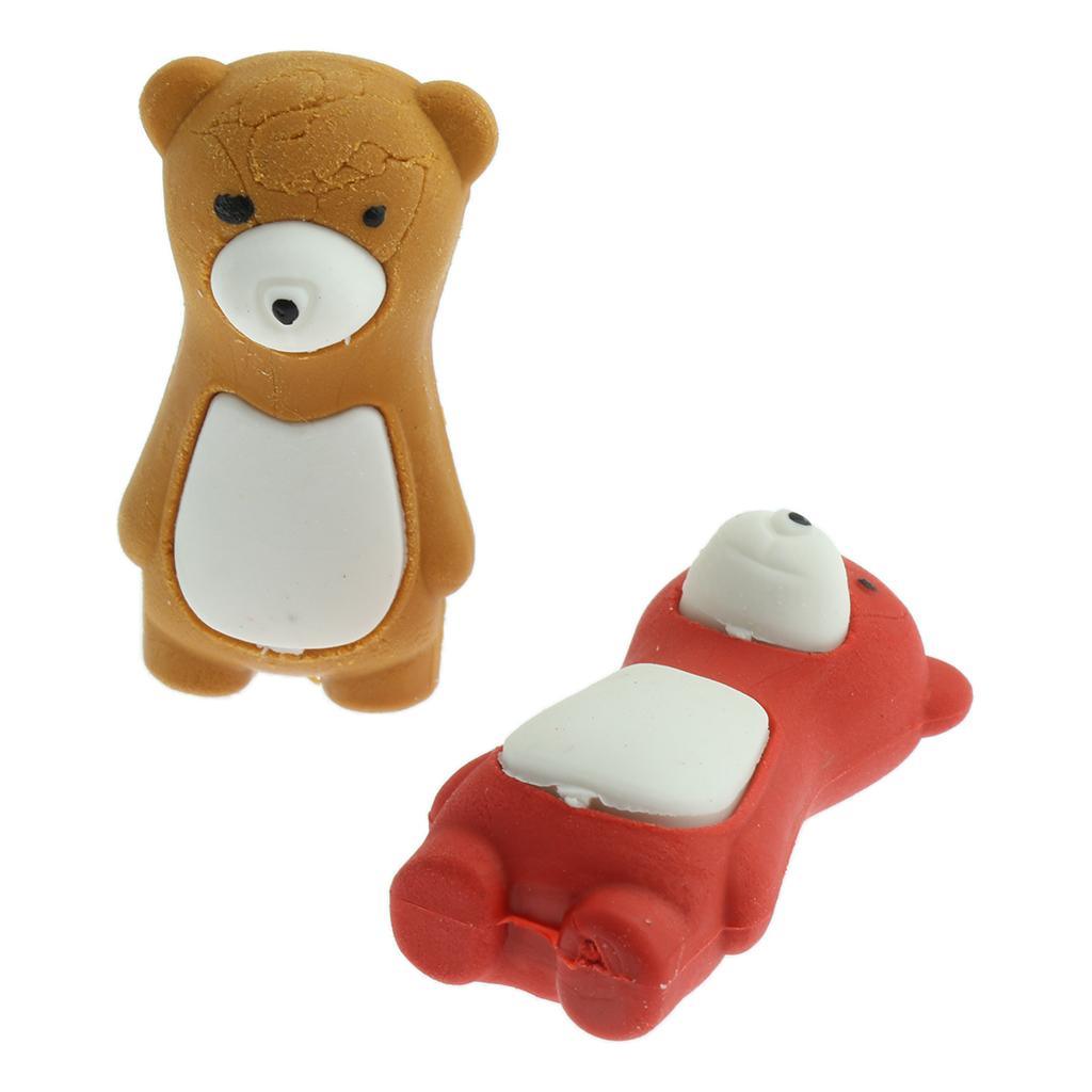 Max 10pcs/Pack Attractive Cartoon Bear Animals Pencil Erasers for Kid Multicolor - Aladdin Shoppers