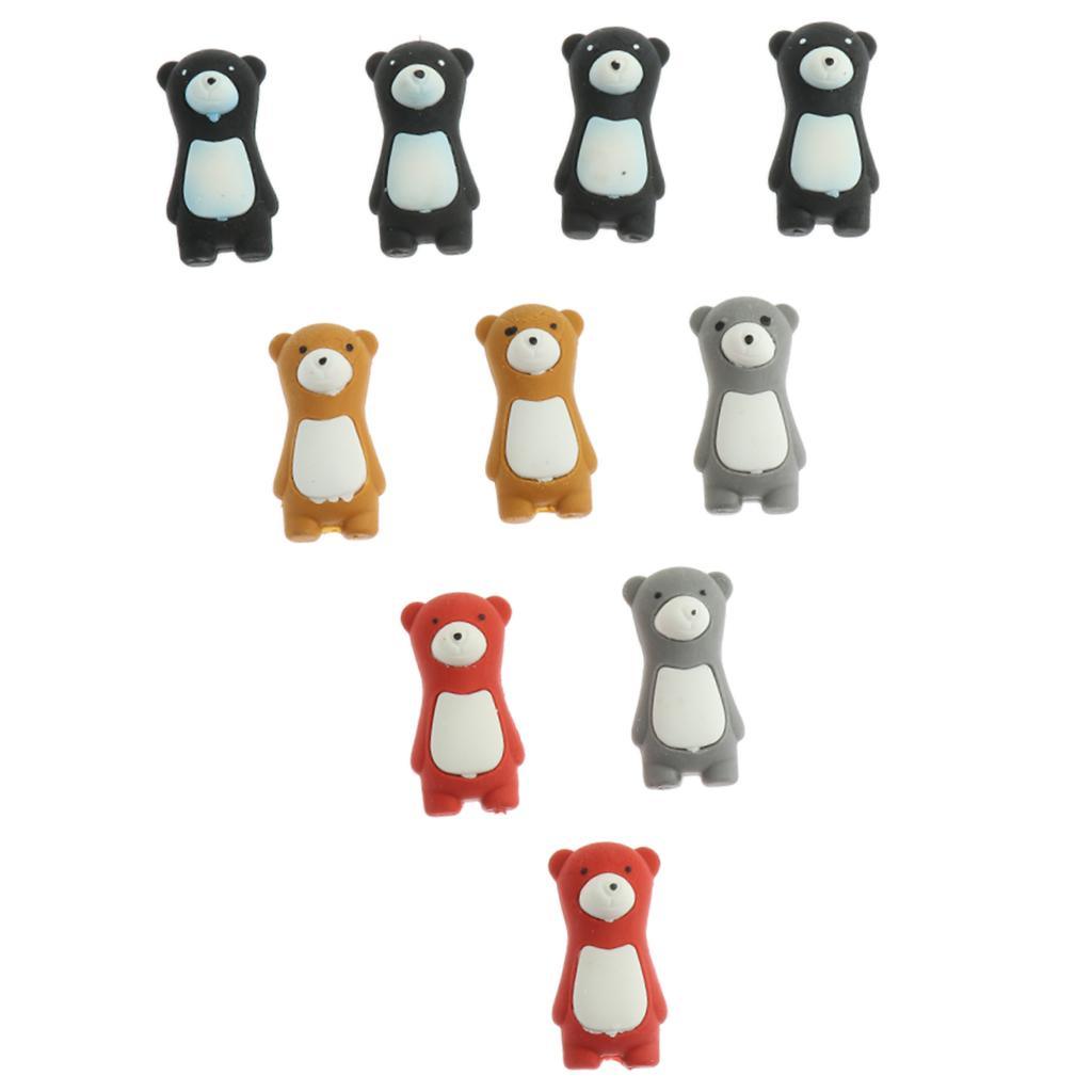 Max 10pcs/Pack Attractive Cartoon Bear Animals Pencil Erasers for Kid Multicolor - Aladdin Shoppers