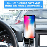 Max 10W Fast Wireless Charger Gravity Car Mount Phone Holder Stander Silver - Aladdin Shoppers