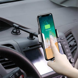 Max 10W Fast Wireless Charger Gravity Car Mount Phone Holder Stander Silver - Aladdin Shoppers
