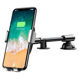 Max 10W Fast Wireless Charger Gravity Car Mount Phone Holder Stander Silver - Aladdin Shoppers