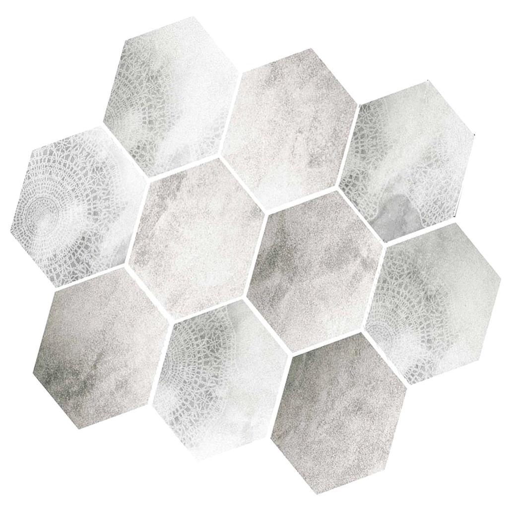Max 10xHexagonal Wall Floor Sticker Kitchen Bathroom Home Decor Non-Slip Style-2 - Aladdin Shoppers