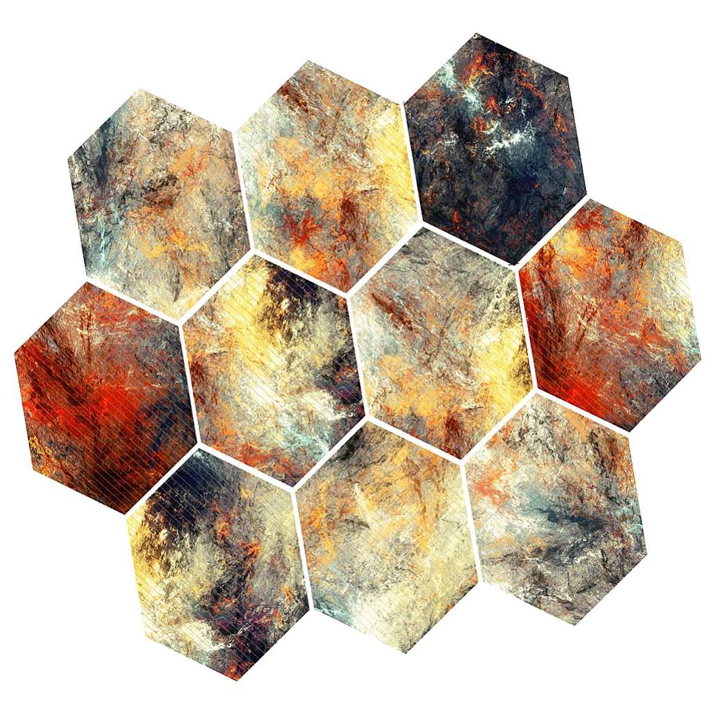 Max 10xHexagonal Wall Floor Sticker Kitchen Bathroom Home Decor Non-Slip Style-4 - Aladdin Shoppers