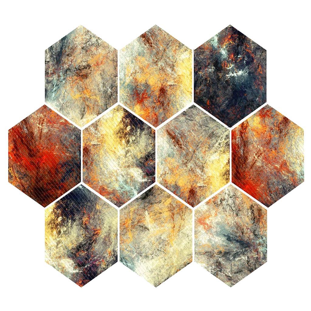 Max 10xHexagonal Wall Floor Sticker Kitchen Bathroom Home Decor Non-Slip Style-4 - Aladdin Shoppers