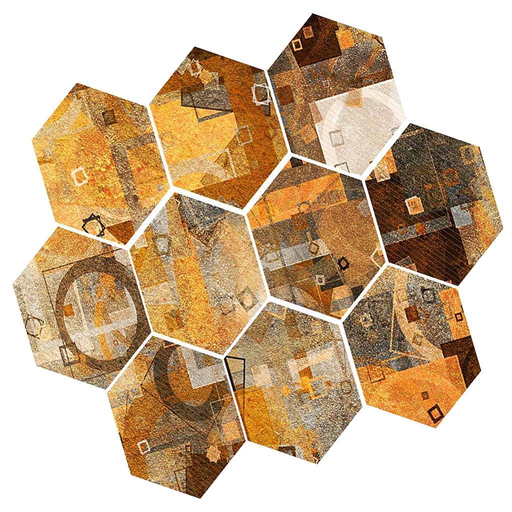 Max 10xHexagonal Wall Floor Sticker Kitchen Bathroom Home Decor Non-Slip Style-5 - Aladdin Shoppers