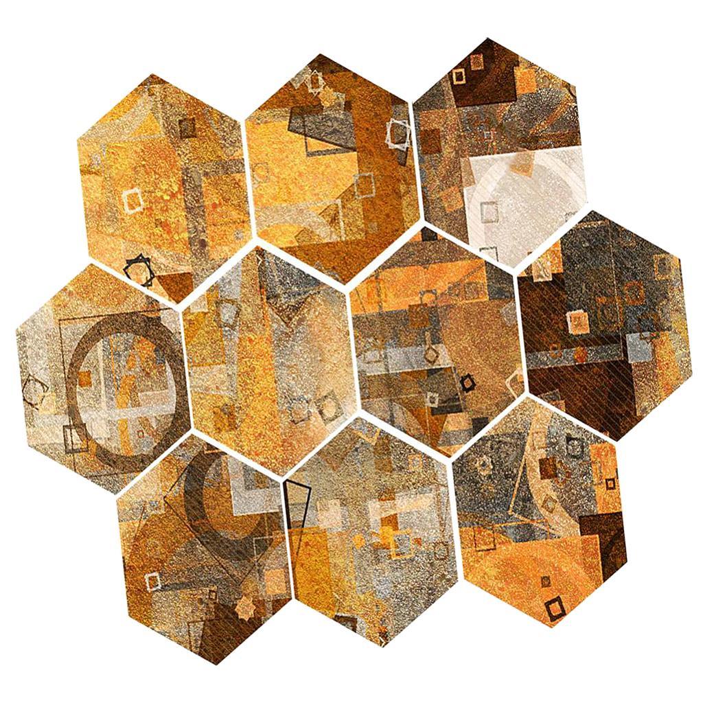 Max 10xHexagonal Wall Floor Sticker Kitchen Bathroom Home Decor Non-Slip Style-5 - Aladdin Shoppers