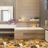 Max 10xHexagonal Wall Floor Sticker Kitchen Bathroom Home Decor Non-Slip Style-5 - Aladdin Shoppers