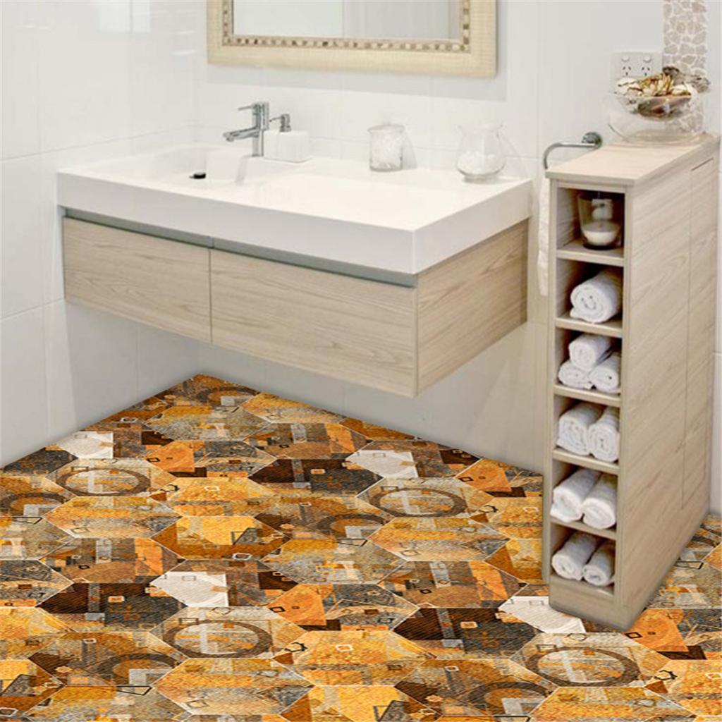 Max 10xHexagonal Wall Floor Sticker Kitchen Bathroom Home Decor Non-Slip Style-5 - Aladdin Shoppers