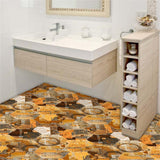 Max 10xHexagonal Wall Floor Sticker Kitchen Bathroom Home Decor Non-Slip Style-5