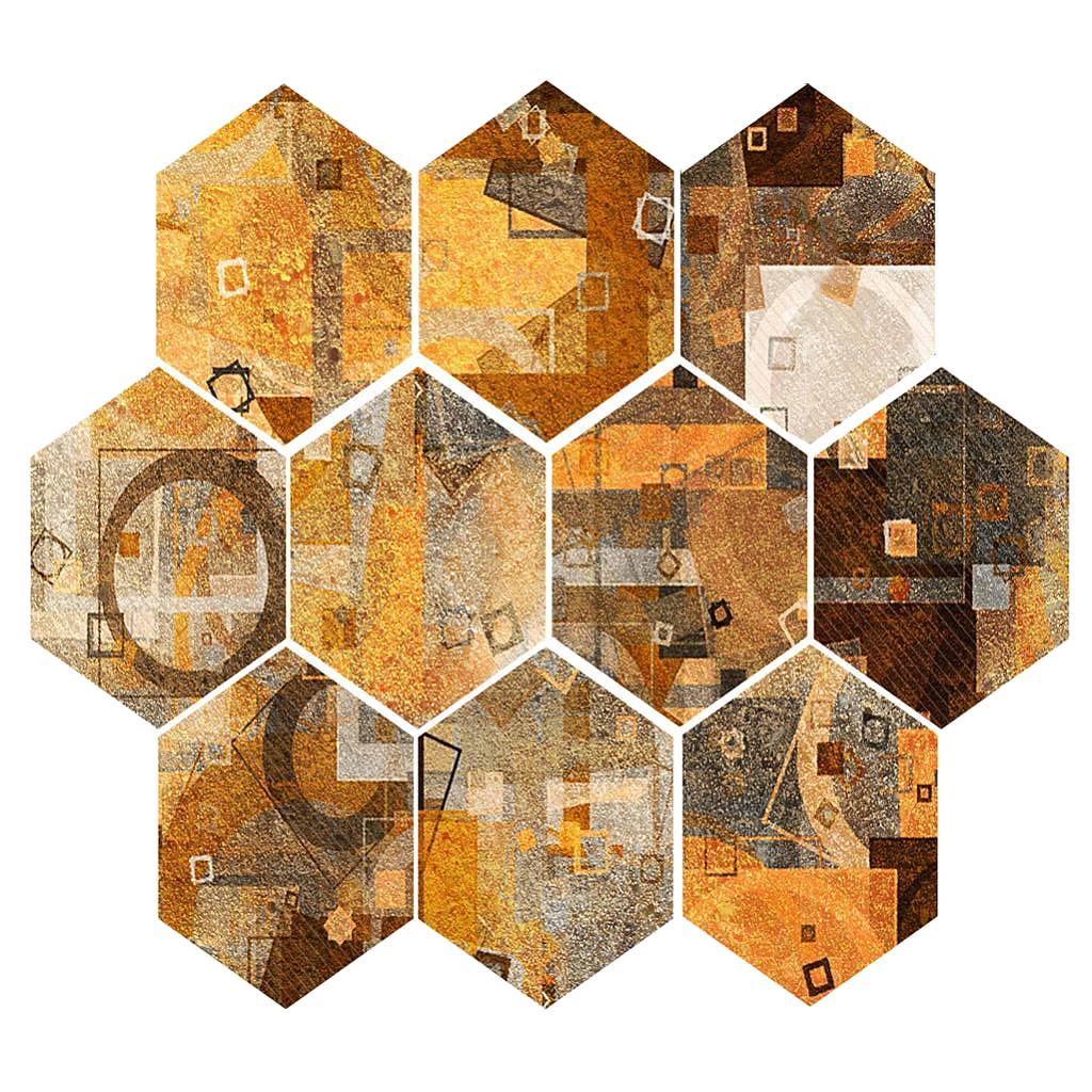 Max 10xHexagonal Wall Floor Sticker Kitchen Bathroom Home Decor Non-Slip Style-5 - Aladdin Shoppers