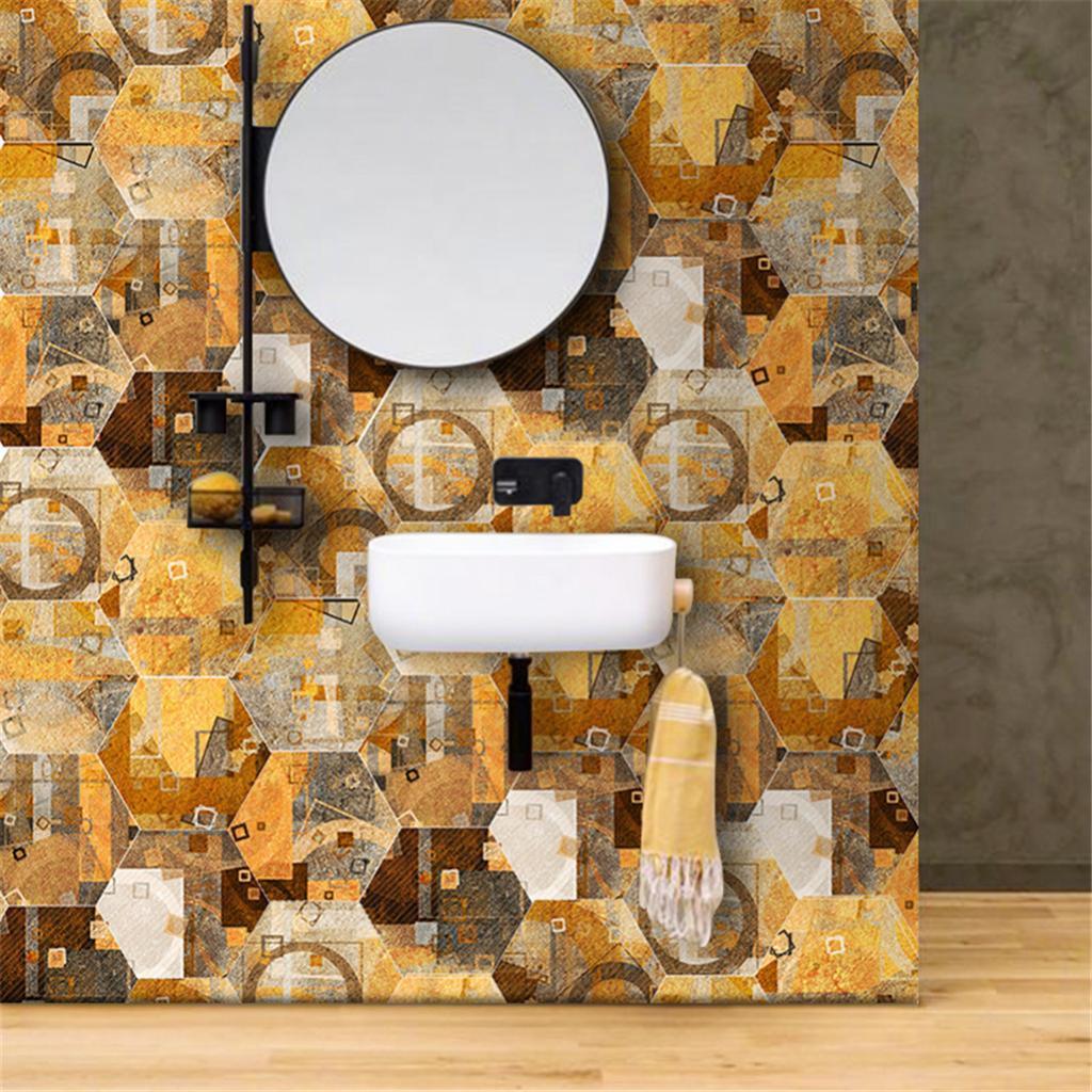 Max 10xHexagonal Wall Floor Sticker Kitchen Bathroom Home Decor Non-Slip Style-5 - Aladdin Shoppers