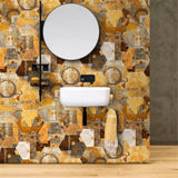 Max 10xHexagonal Wall Floor Sticker Kitchen Bathroom Home Decor Non-Slip Style-5 - Aladdin Shoppers