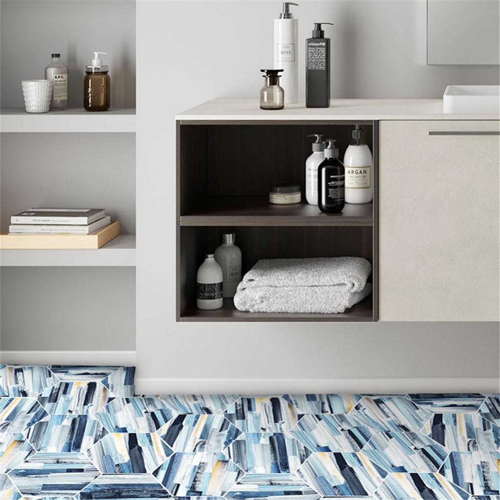 Max 10xHexagonal Wall Floor Sticker Kitchen Bathroom Home Decor Non-Slip Style-7 - Aladdin Shoppers