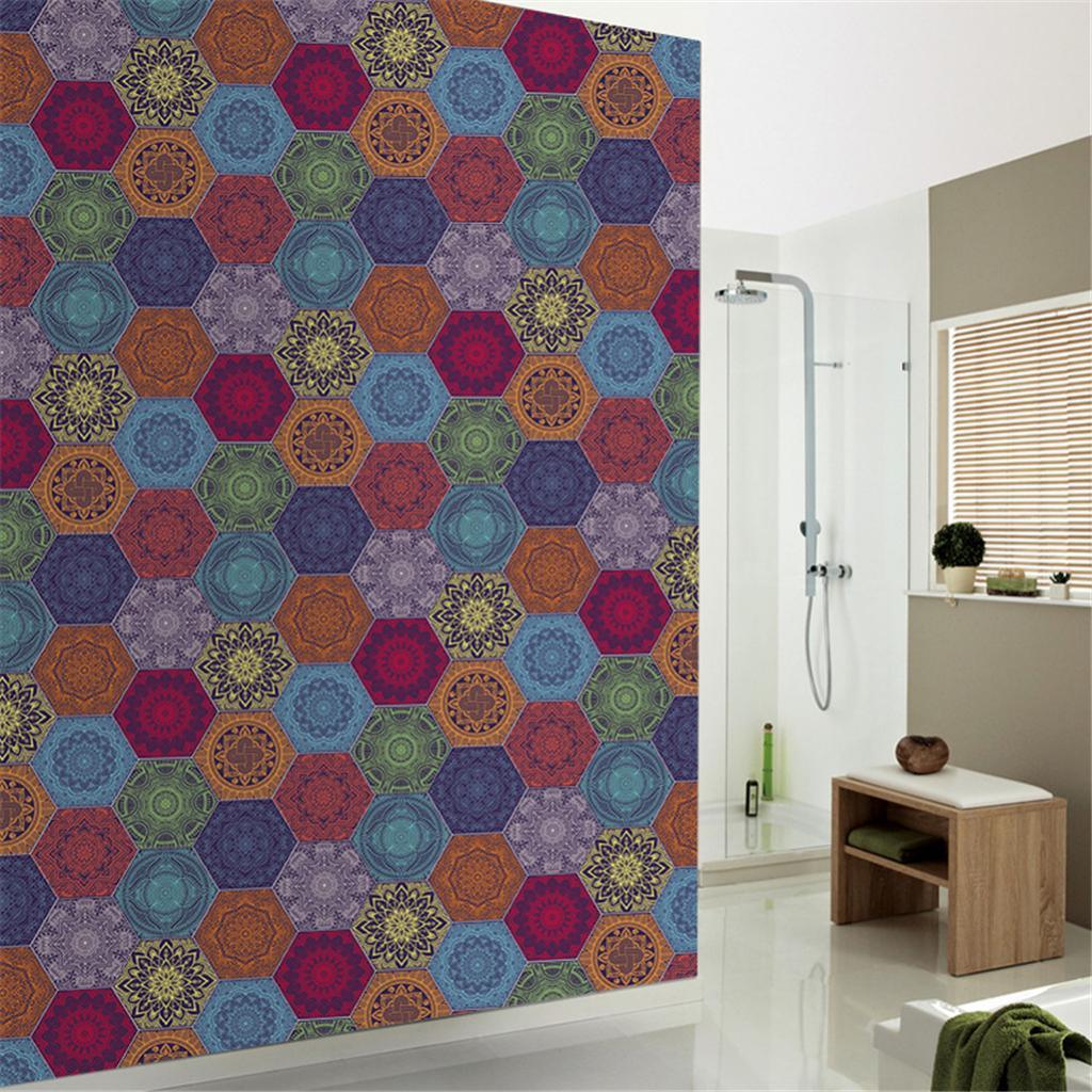 Max 10xHexagonal Wall Floor Sticker Kitchen Bathroom Home Decor Non-Slip Style-8 - Aladdin Shoppers