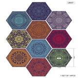 Max 10xHexagonal Wall Floor Sticker Kitchen Bathroom Home Decor Non-Slip Style-8 - Aladdin Shoppers