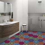 Max 10xHexagonal Wall Floor Sticker Kitchen Bathroom Home Decor Non-Slip Style-8 - Aladdin Shoppers