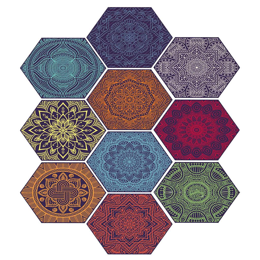 Max 10xHexagonal Wall Floor Sticker Kitchen Bathroom Home Decor Non-Slip Style-8 - Aladdin Shoppers