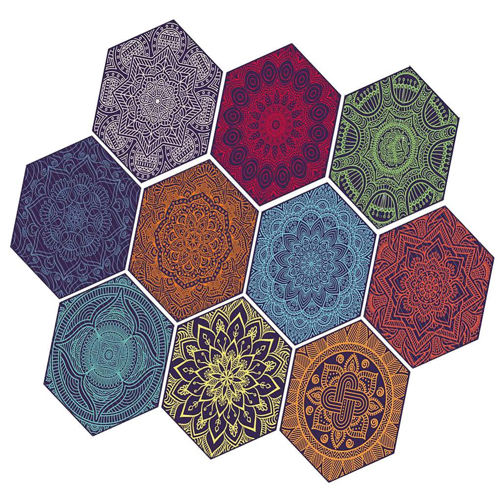 Max 10xHexagonal Wall Floor Sticker Kitchen Bathroom Home Decor Non-Slip Style-8 - Aladdin Shoppers