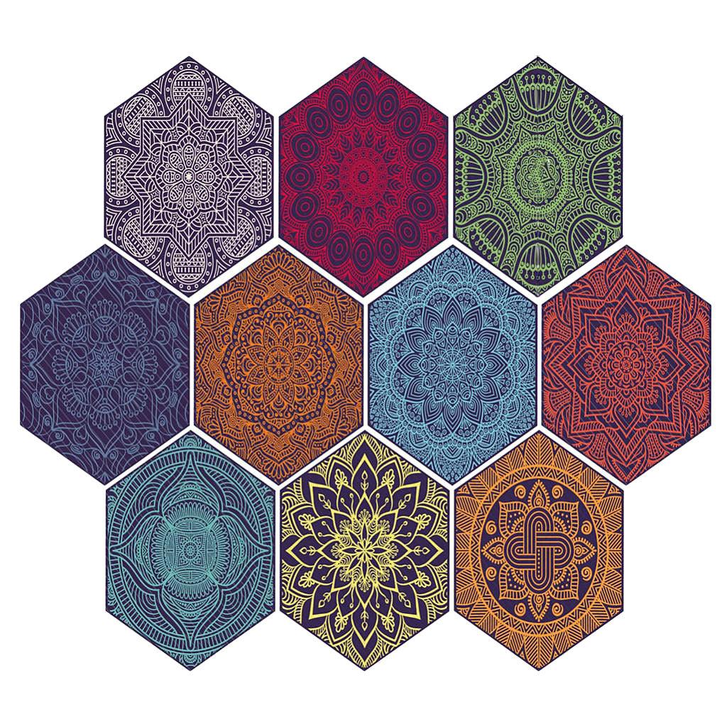 Max 10xHexagonal Wall Floor Sticker Kitchen Bathroom Home Decor Non-Slip Style-8 - Aladdin Shoppers