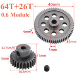Max 11184 Steel Metal Main Gear Motor Pinion Gears 26T/64T for 1:10 RC HSP 94111 94123 Redcat RC Truck - Aladdin Shoppers