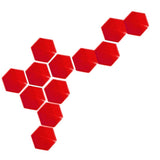 Max 12Pcs Hexagon Mirror Wall Stickers Removable Art Wall Decal for DIY Home Red - Aladdin Shoppers