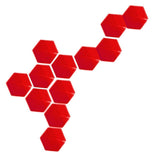 Max 12Pcs Hexagon Mirror Wall Stickers Removable Art Wall Decal for DIY Home Red - Aladdin Shoppers