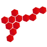 Max 12Pcs Hexagon Mirror Wall Stickers Removable Art Wall Decal for DIY Home Red - Aladdin Shoppers