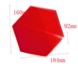 Max 12Pcs Hexagon Mirror Wall Stickers Removable Art Wall Decal for DIY Home Red - Aladdin Shoppers