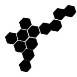 Max 12pcs Hexagonal Shaped Plastic 3D Mirror Effect Wall Stickers Black - Aladdin Shoppers