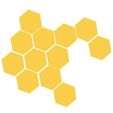 Max 12pcs Hexagonal Shaped Plastic 3D Mirror Effect Wall Stickers Gold - Aladdin Shoppers