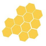 Max 12pcs Hexagonal Shaped Plastic 3D Mirror Effect Wall Stickers Gold - Aladdin Shoppers