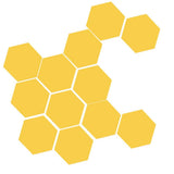 Max 12pcs Hexagonal Shaped Plastic 3D Mirror Effect Wall Stickers Gold - Aladdin Shoppers