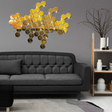 Max 12pcs Hexagonal Shaped Plastic 3D Mirror Effect Wall Stickers Gold - Aladdin Shoppers