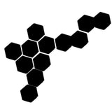 Max 12pcs Hexagonal Shaped Plastic 3D Mirror Effect Wall Stickers Large Black - Aladdin Shoppers