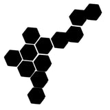 Max 12pcs Hexagonal Shaped Plastic 3D Mirror Effect Wall Stickers Large Black - Aladdin Shoppers