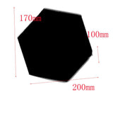 Max 12pcs Hexagonal Shaped Plastic 3D Mirror Effect Wall Stickers Large Black - Aladdin Shoppers