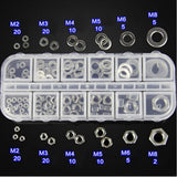 Max 137PCS M2-M8 304 Washer And Hex Nuts Set Kit Flat Washer Nuts Assortment - Aladdin Shoppers