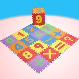 Max 16 Pieces Arithmetic Numbers Foam Puzzle Exercise Mat Interlocking Tiles - Aladdin Shoppers
