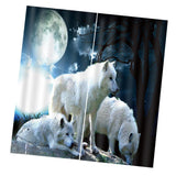 Max 2 Panel Set Digital Printing Curtains 3D Animals Moon Wolves-75x166cm - Aladdin Shoppers