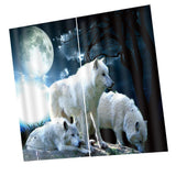Max 2 Panel Set Digital Printing Curtains 3D Animals Moon Wolves-75x166cm - Aladdin Shoppers