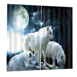 Max 2 Panel Set Digital Printing Curtains 3D Animals Moon Wolves-75x166cm - Aladdin Shoppers
