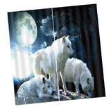 Max 2 Panel Set Digital Printing Curtains 3D Animals Moon Wolves-85x200cm - Aladdin Shoppers