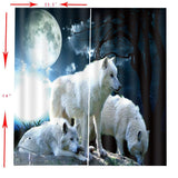 Max 2 Panel Set Digital Printing Curtains 3D Animals Moon Wolves-85x200cm - Aladdin Shoppers